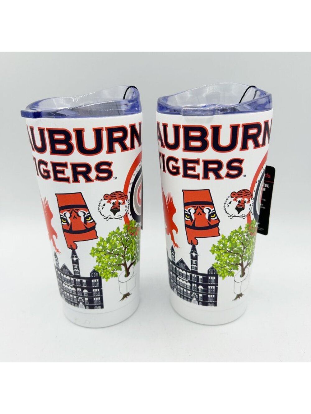 NEW Lot of 2 Auburn University 20 oz Stainless Steel Tumbler